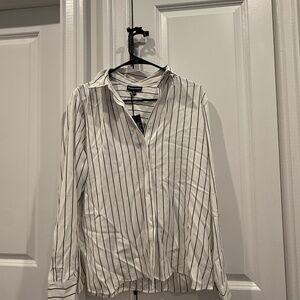 Black and White Button Down Blouse